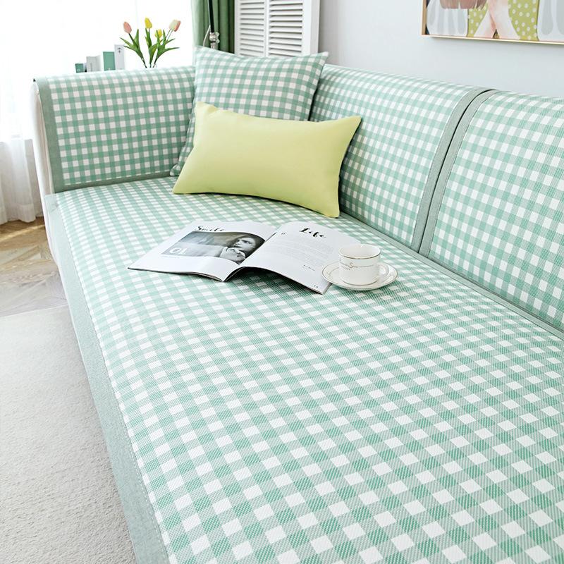 Covoraș de ratan Pernă de canapea Covoraș de vară din mătase de gheață Covor de vară Tampă răcoroasă Husă de canapea de vară simplă și modernă Husă de pernă Prosop