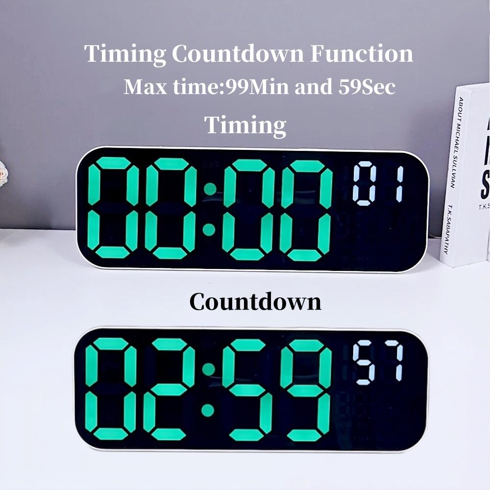 Große Digitale Wanduhr Fernbedienung TEMP Datum Woche 2 Alarme Timer 12/24H 10 Stufen Helligkeit Automatische Helligkeitsregelung LED Wecker