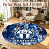 Round Rug Custom NameFC Zürich Pattern Non Slip Carpet Home Floor Decor