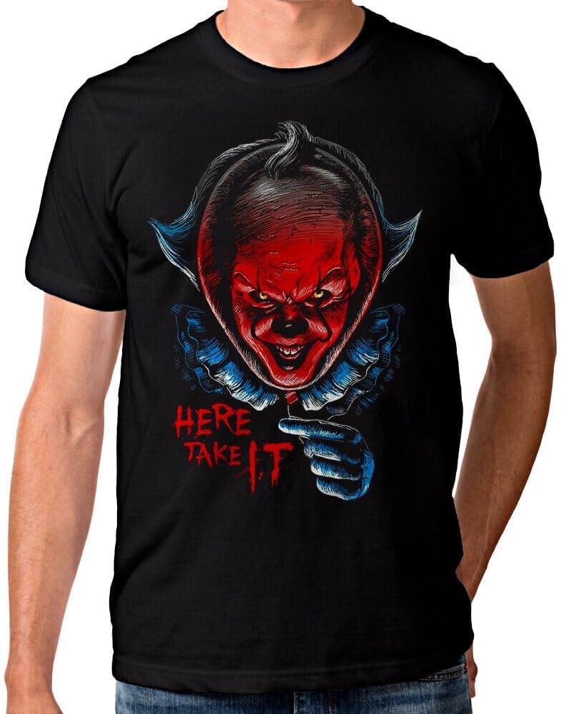 Pennywise Clown Art Men T Shirt, IT by Stephen King Tee XL