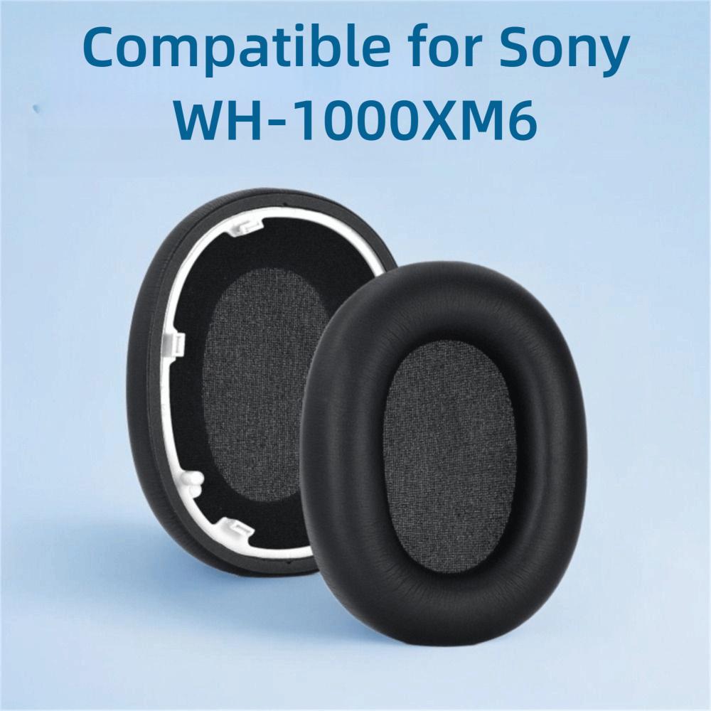 1 pair Protein Leather Headphone Ear Pads for Sony WH-1000XM6 1000XM6 Noise Cancelling