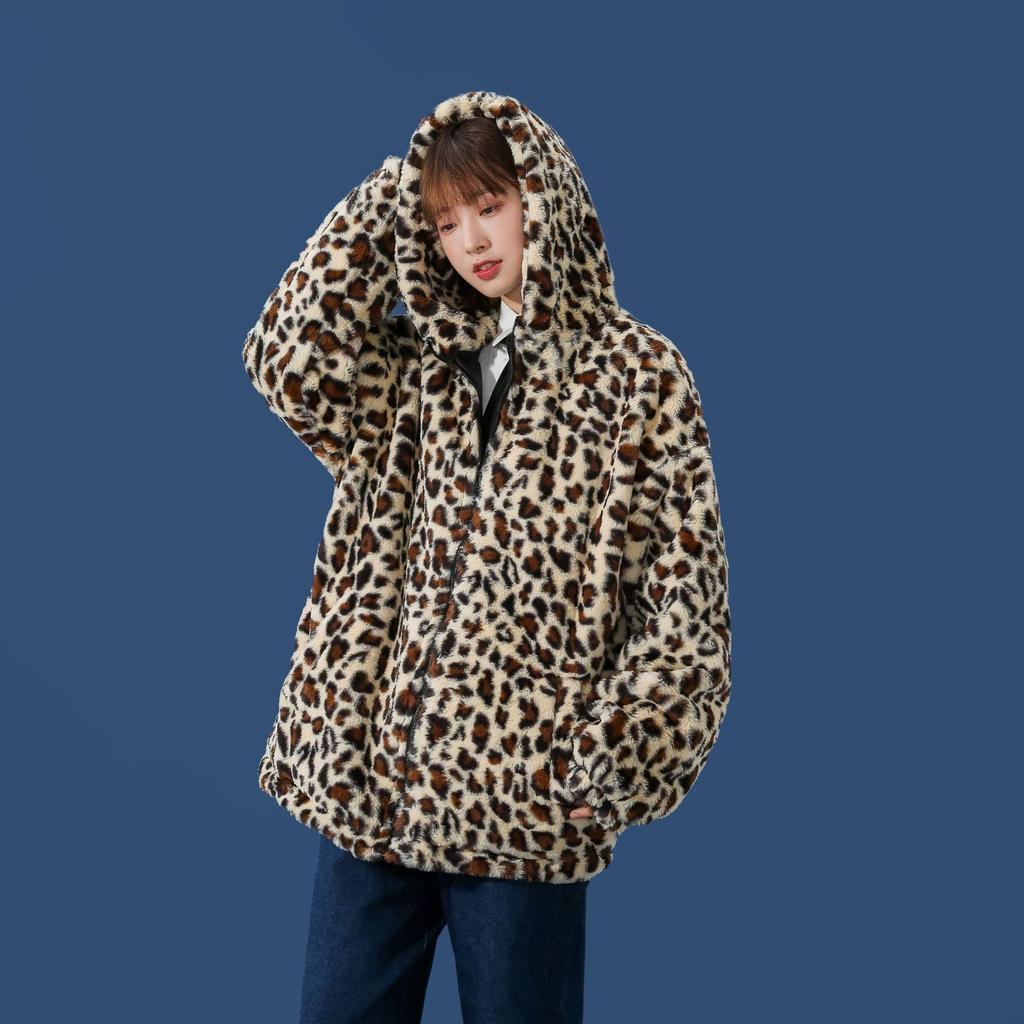 Leopard Hooded Winter Jacket Men Streetwear Men Jacket Winter Casual Jackets for Men Coat