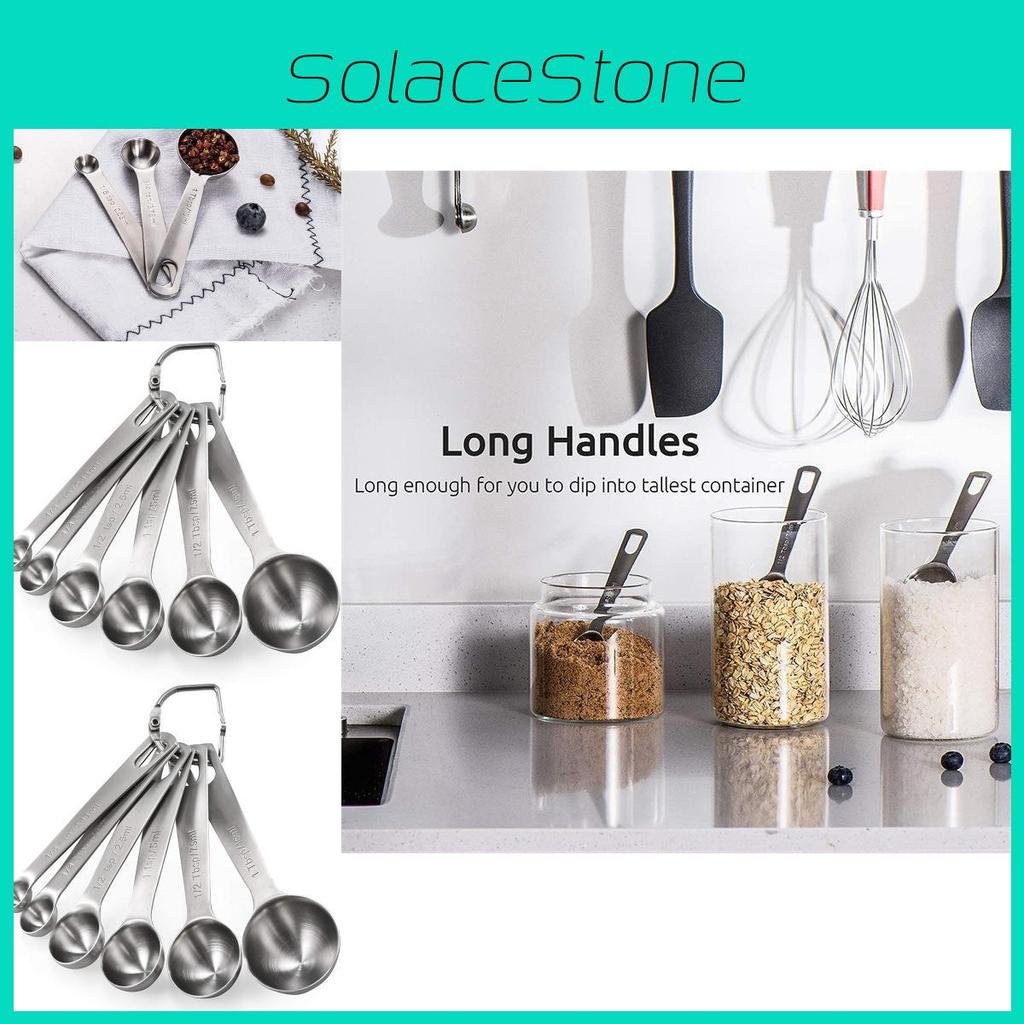 Versatile Six Piece Stainless Steel Measuring Spoon Set For Baking And Culinary Adventures