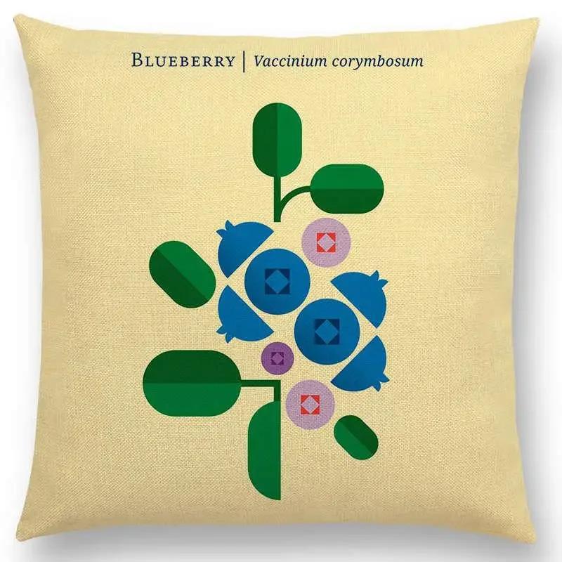 Urocze Owoce Warzywa Poszewka na Poduszkę Cytryna Ananas Awokado Jeżyna Cebula Burak Ogórek Poszewka na Poduszkę Ozdobną na Sofę