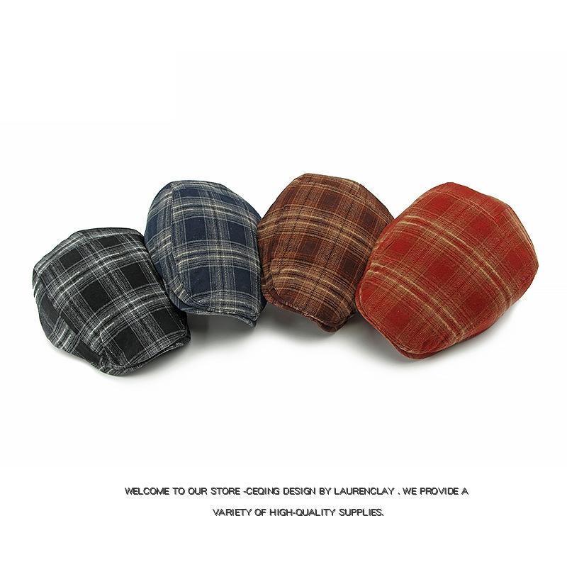 Pălărie de primăvară Pălărie carouri pentru femei Beretă retro Pălărie cu cozoroc britanică pentru bărbați Pălărie de pictor Pălărie cu cozoroc