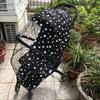 Universal Baby Stroller Mosquito Net with Zippered Embroidered Chrysanthemum Design