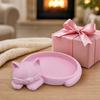 Storage Tray, 3D One-Piece Molding Seamless Polished Rounded Design Jewelry Holder, Cat Fishbone Design Jewelry Organizer for Rings Earrings
