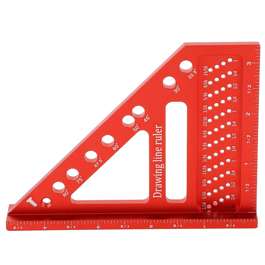 Zeichenlinieal Aluminiumlegierung 0 bis 90 Grad Holzbearbeitungswinkel für Ingenieurbau