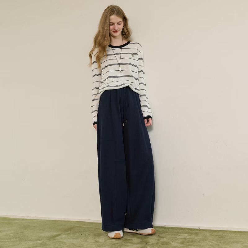 Women's Elastic Waist High-Waist Loose Wide-Leg Pants