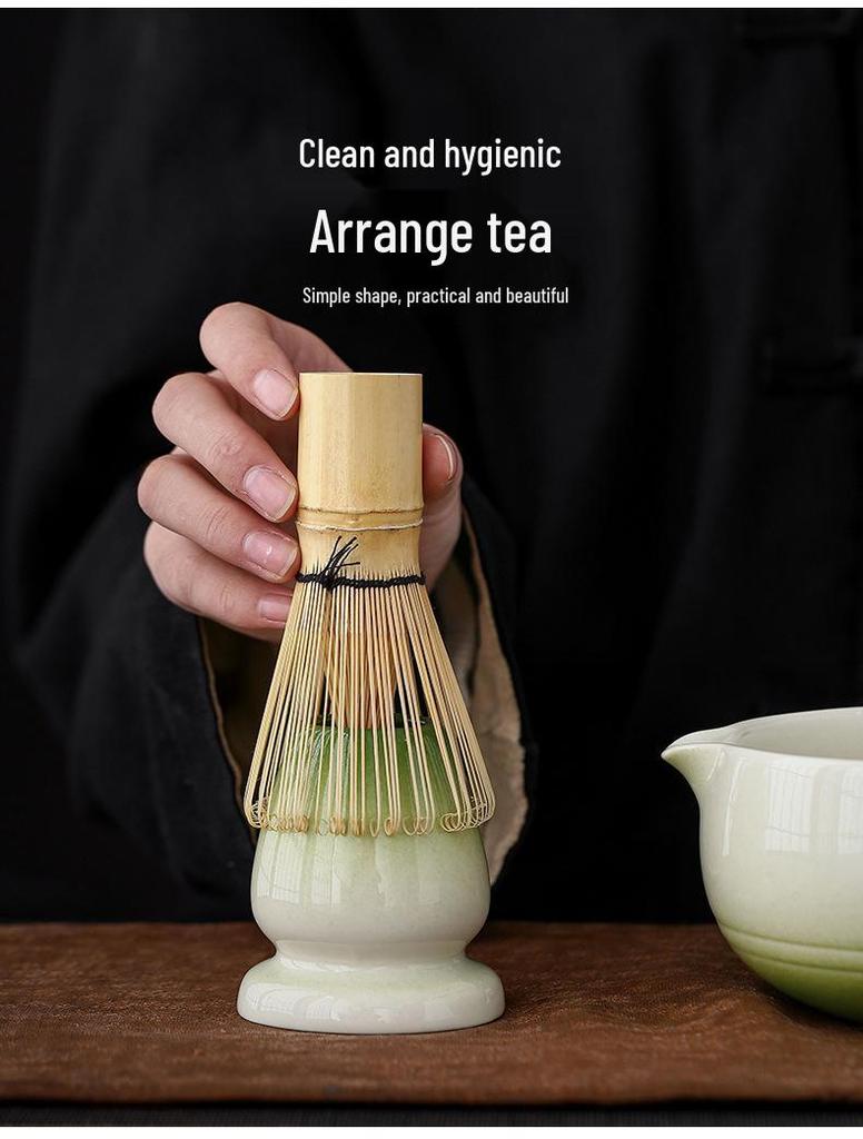 Japanese Matcha Tea Set: Ceramic Bowl & Whisk