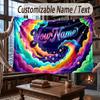 Weltraum Kosmisches Thema Decke Benutzerdefinierter Name Text Personalisierte Decke Weich Gemütlich Decke für Zuhause Sofa Bett