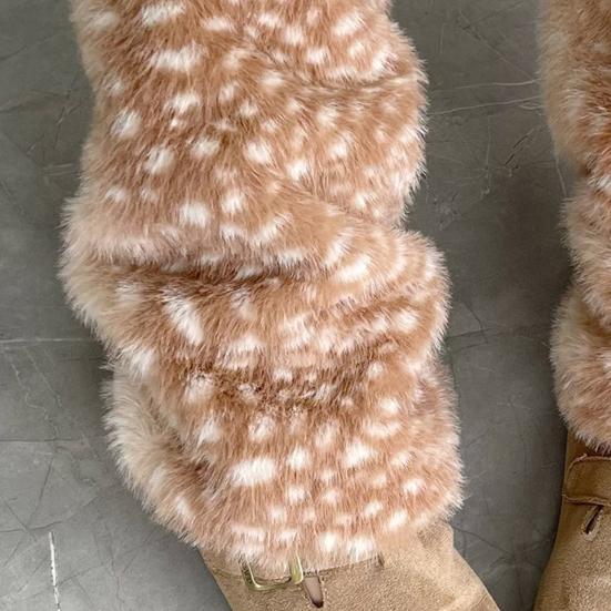 Cartoon Deer Ear Protection Hair Tie Thick Plush Winter Headwear Scarf Earmuffs Leg Warmer Casual Accessory