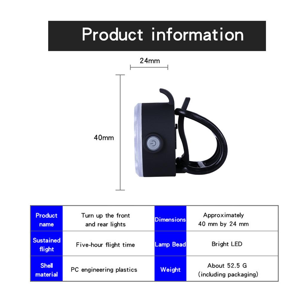 LD-2209 USB Rechargeable Bike Light Set Super Bright Bicycle Light Front and Rear Bicycle Light Set