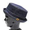 Custom large sizes DENIM PORK PIE 2WAY Navy denim [Reuben] design, available, HAT, XL,