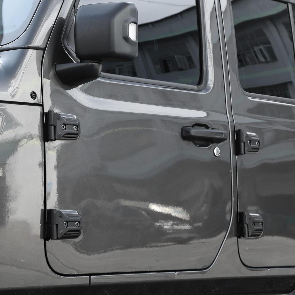 8PCS Door Hinge Cover Trim Accessories for 2018-2024 2025+ Jeep Wrangler JL JLU 2020-2024 2025+ Jeep Gladiator JT (Matt Black)