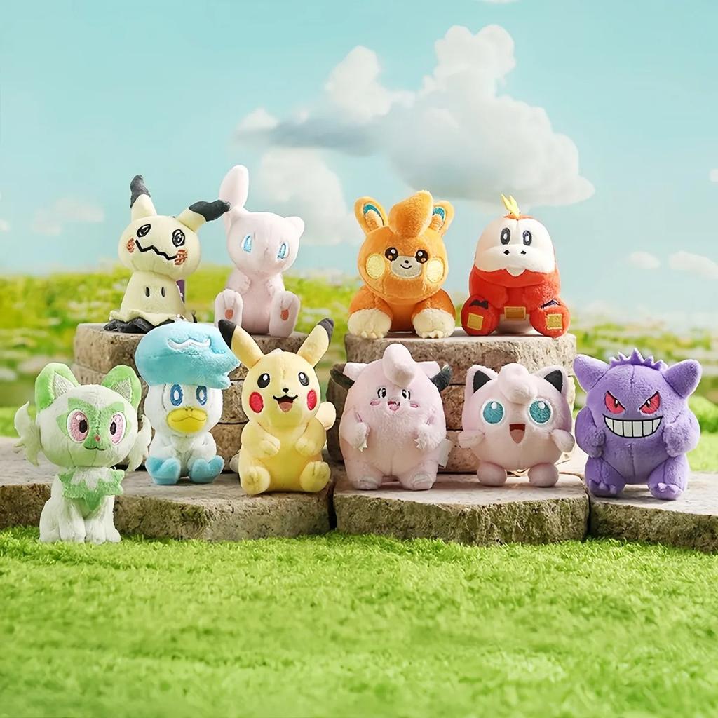 Manga Pikachu Keyring Gengar Togepi Sprigatito Mew Jigglypuff Mimikyu Filled Plaything Adorable Fluffy Keychain Plushies Ornament Favors