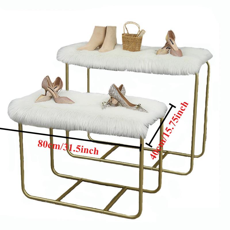 1pc Counter MATS White Blankets Plush Carpets Shelves Exhibition Stands Clothing Stores Window Decorations Acrylic Fibers
