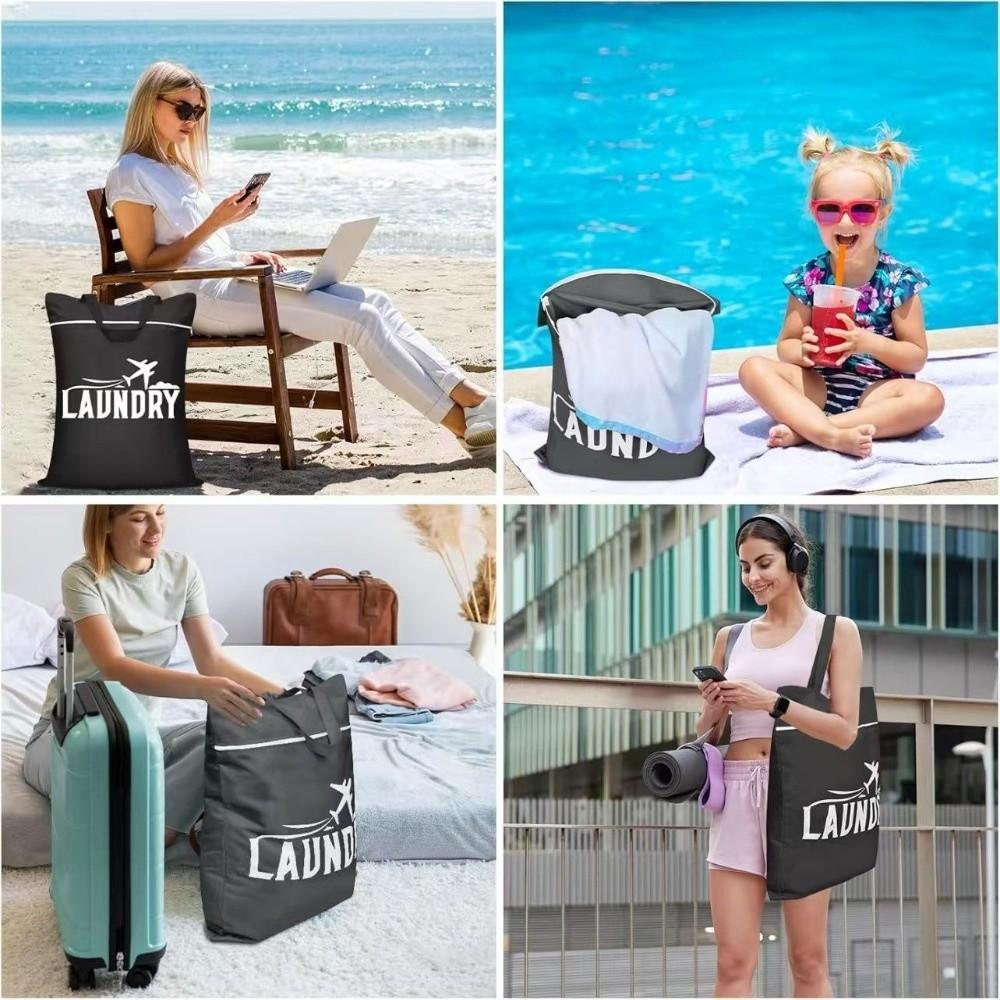 Foldable Oxford Cloth Storage Bag Reusable Handheld Wet Bag With Zip Waterproof Foldable Bag Outdoor Camping