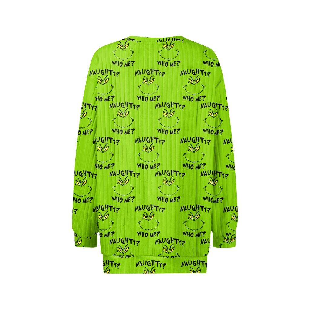 Women's Printed Lightweight Brushed-Cotton Round Neck Top