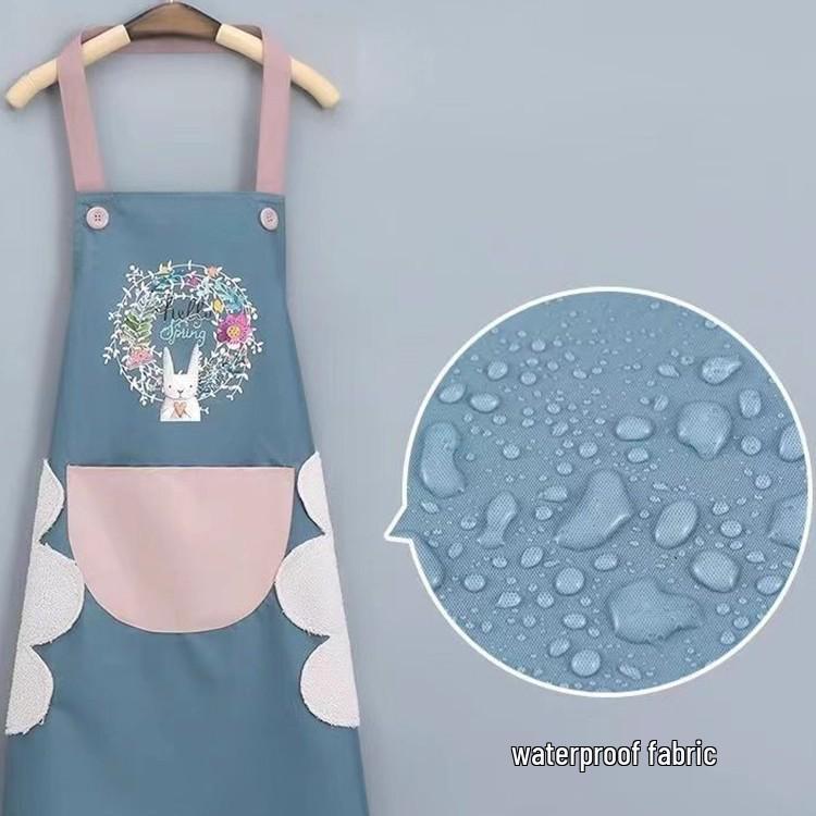 High-Quality Waterproof PVC Apron – Summer Thin Style, Hand-Wipable, Cute & Fashionable Halter Neck Design