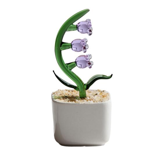 

Ручная работа Стеклянные комнатные растения Орнамент Выдувное стекло Кактус Росток фасоли Цветочная композиция Фигурка Украшение для дома офиса рабочего стола C