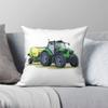 Grüner Traktor Quadratische Kissenhülle Polyester Leinen Samt Bedruckt Reißverschluss Dekoration Kissenbezug Sofakissenbezug