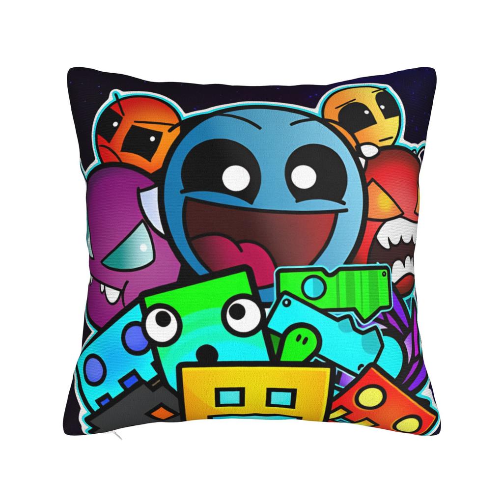 Geometry Dash Pillow Case Novelty Pillow Cover Square Graphic Cushion Cover Pillowcases For Sofa Car Home Decor