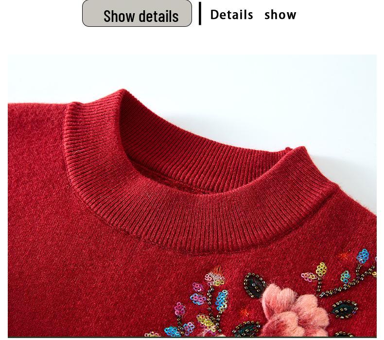 Mom's 2025 Winter Velvet Sweater: Stylish, Thick, and Warm for Middle-Aged & Elderly Women