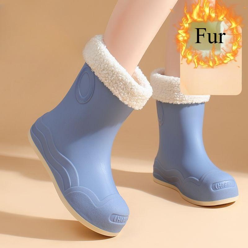 2025 New Women's Mid-Calf Rain Boots Waterproof Non-Slip PVC Shoes for Rain Women Comfortable Breathable Kitchen Work Footwear