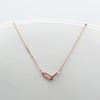 Purple Gold Double-Ring Horseshoe Buckle Pendant Niche Rose Gold Interlocking Clavicle Chain