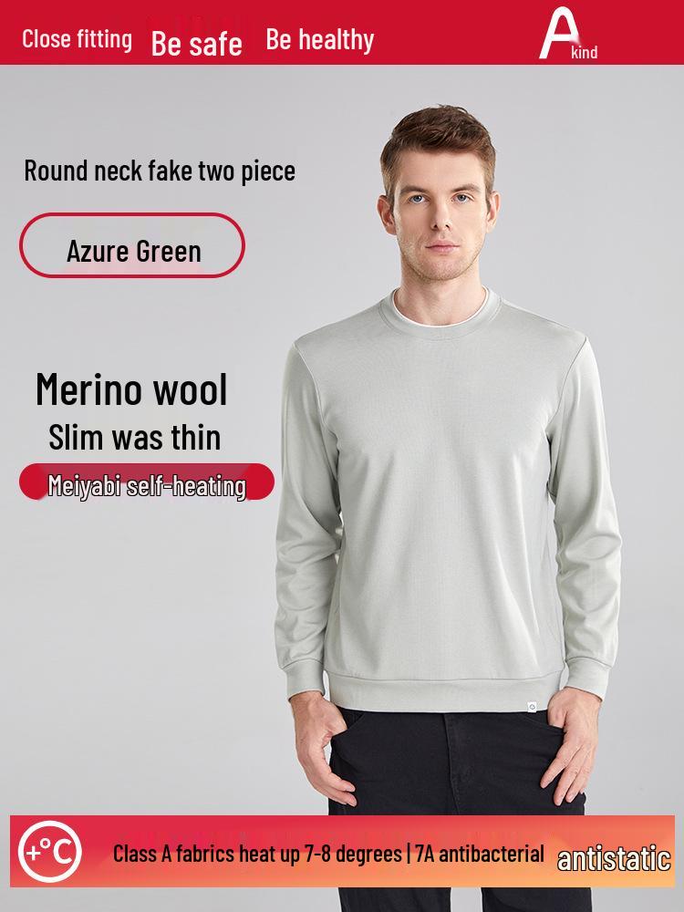 Anthem Men's Slim Fit Wool Mid-Neck Long Sleeve Warm Base Layer for Autumn/Winter