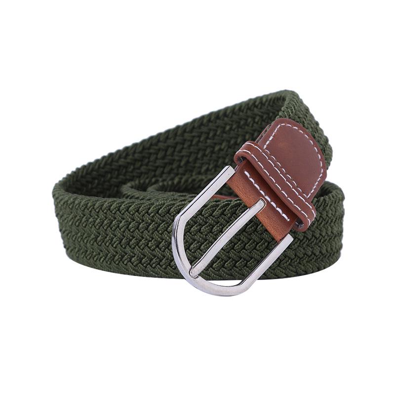 Handwoven Cross-Border Fashion Belt with Pin Buckle – Versatile Twill Men's & Women's Wide Elastic Waist Belt