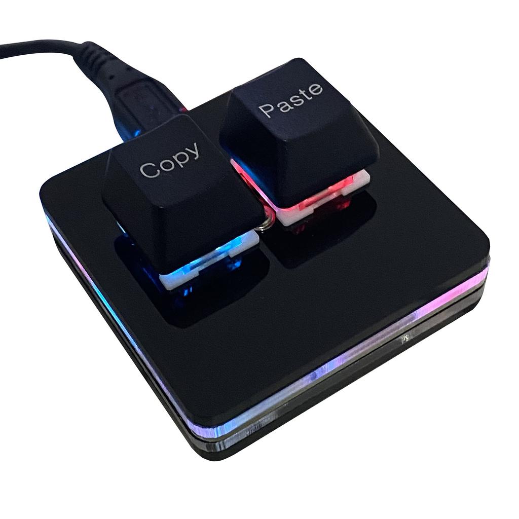 BTXETUEL Copy & Paste 2-Key Keyboard OSU Keypad Hot Swap One-Handed Mechanical Gaming Keyboard Cherry Switch RGB Backlit Mini USB Keypad for Rhythm
