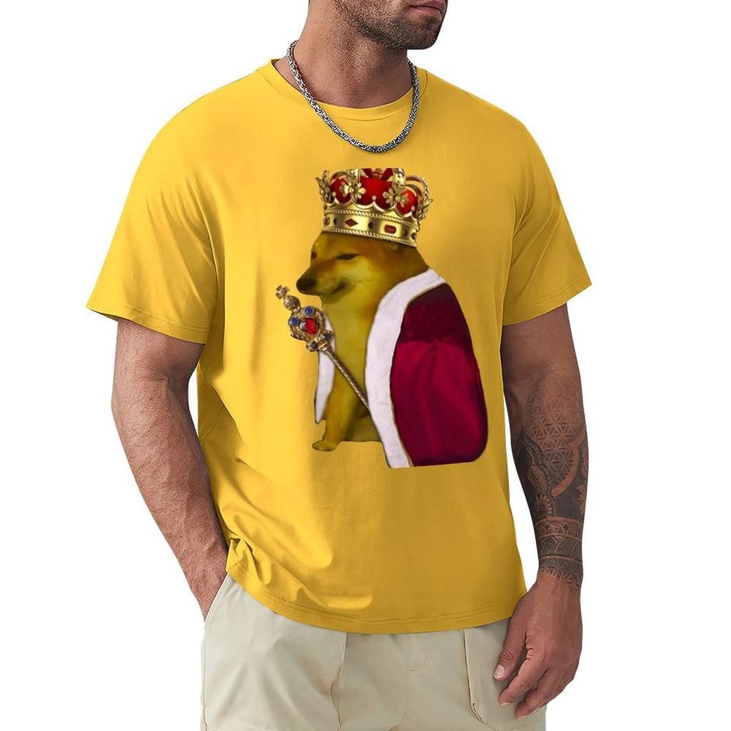 Cheems King T-Shirt Plus Size Tops Customs New Edition Workout Shirts For Men