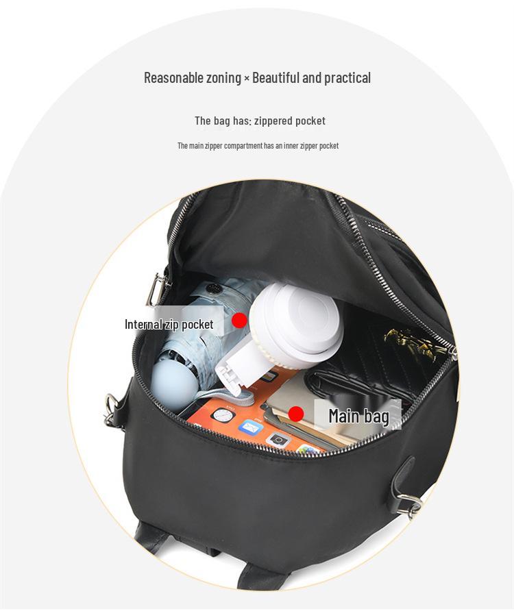 Women's Casual Black Backpack - New Style, Large Capacity, Double Shoulder School Bag