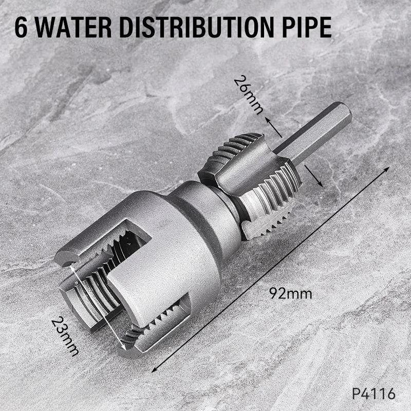 Electric Drill Compatible Water Pipe Threading Tool  Multifunctional Screw Extractor Kit 4/6 Points Threader Thread Repair Extractor Remover Broken