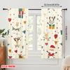 2pcs,2D Plane Printing Pattern Curtains Christmas Character Seamless Polyester Fabric (without Rod) Home Decor Perfect for