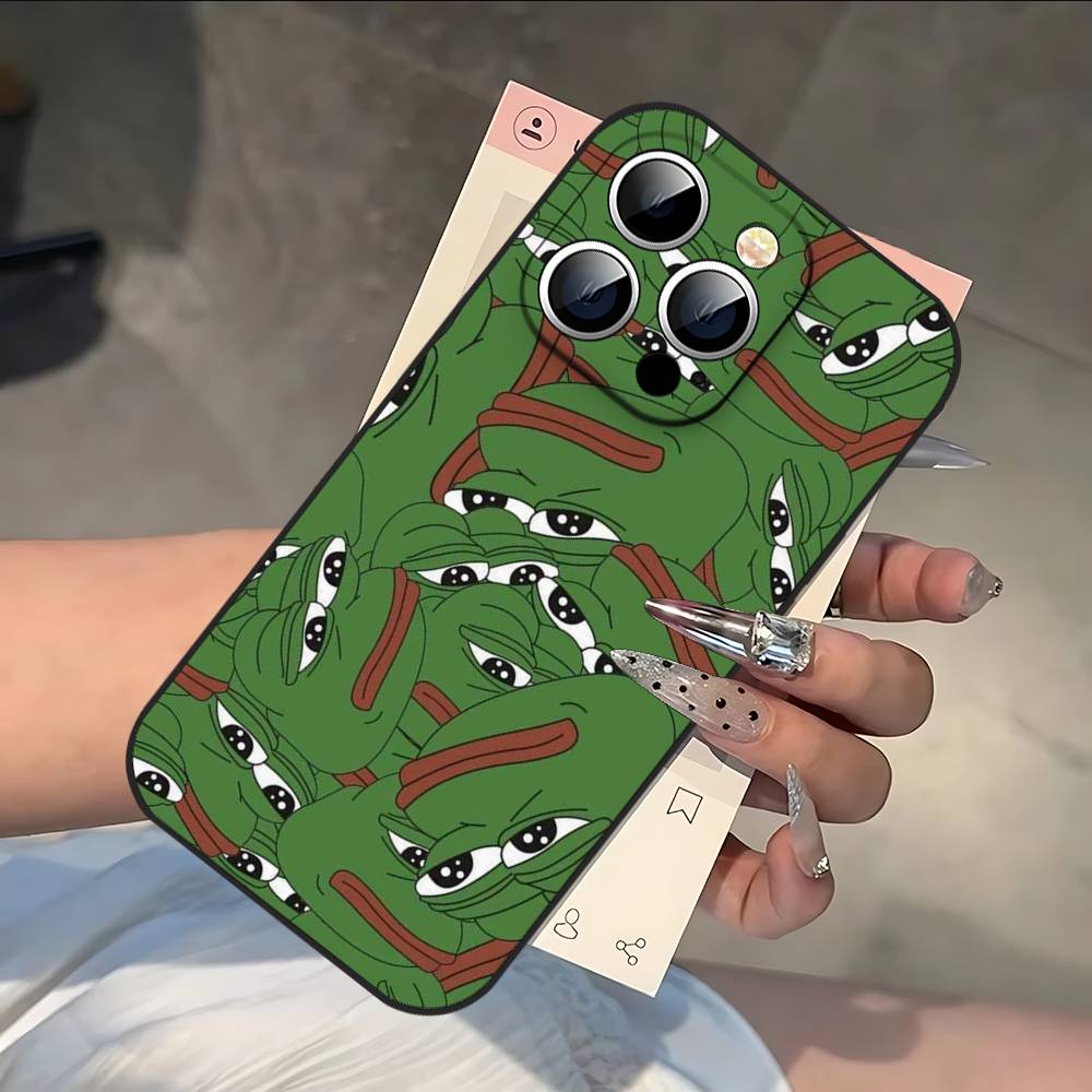 Sad Frog P-Pepe Funny Phone Case For IPhone 17 16 15 14 13 12 11 PRO MAX PLUS Mini TPU Soft To Skin-friendly Case