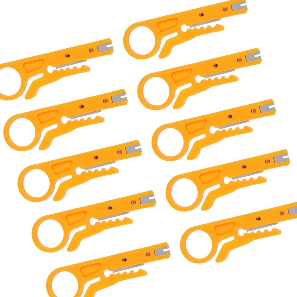 10Pcs High Efficiency Mini Wire Stripper Multifunctional Portable Crimping Pliers Durable Network Tool Daily Use