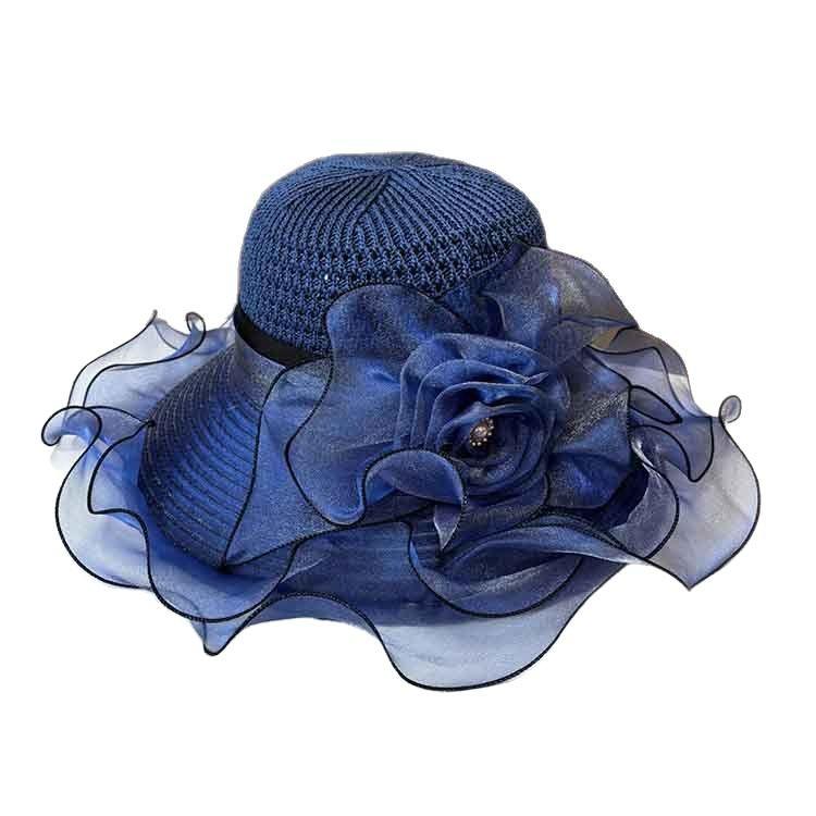 Summer eaves organza flower pot hat women's elegant temperament sunshade sunscreen hat fashion travel beach hat