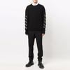 Off-White Reverse Arrow Diag Knit Crewneck Black/Green Men Tops OMHE088F21KNI0011055