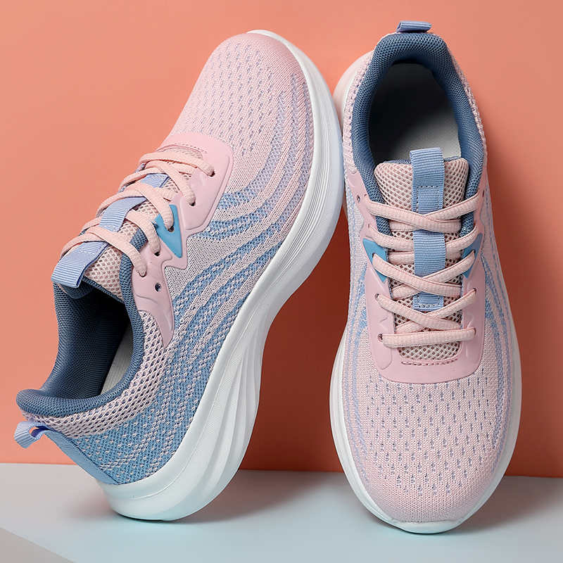 Fashion Rubber Sole Round Tip Women Purple Sneakers Woven Gym For Shoes Large Size Sports Upper Visitors Super Comfortable Gym