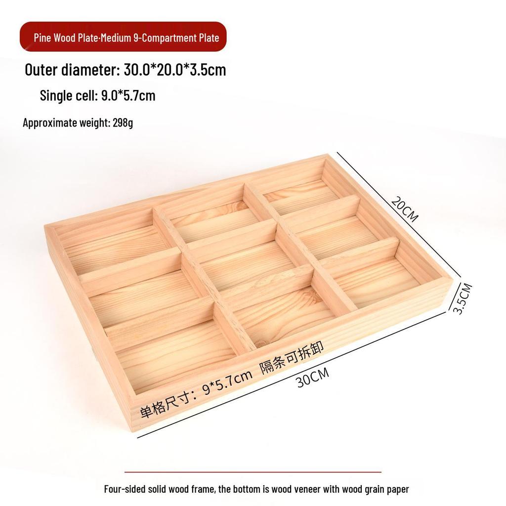 Japanese Style Solid Pine Wood Jewelry Display Tray