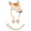 Mouse/Pig/Cow/Monkey/Sheep/Tygers/Dog Costume Set Ears Headband Tail Bows Kid Halloween Christmas Animal Cosplay Props