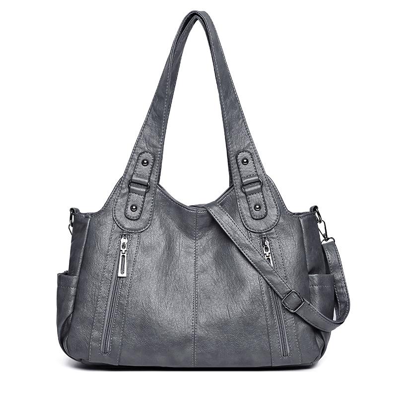 Women's Tote Bag Large Capacity Vintage Shoulder Bag Soft Leather Handbag