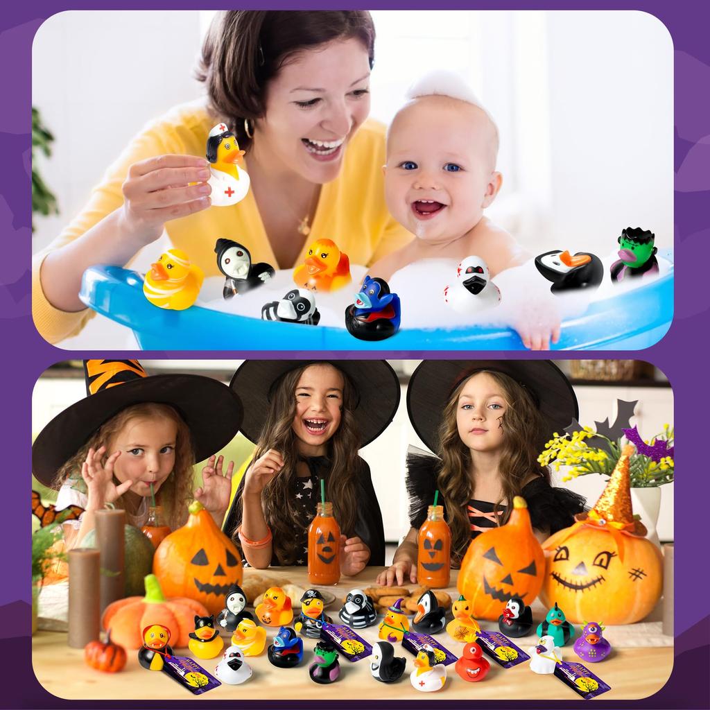 Spooky Holiday Rubber Ducks Bulk Spooky Holiday Style Ducks designed for Jeeps Ducking Trick or Treat Supplies Goodie Pouch Fillers Celebration Favors