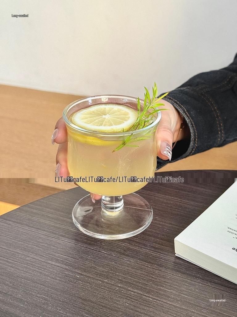 Retro Glass Cup for Iced Coffee, Milk, Tea & Juice