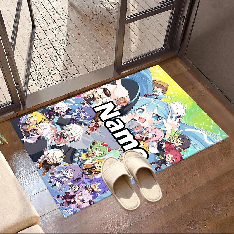 Custom Name Personalized Hatsune Miku Print Carpet, Versatile Home Decor Rug, for Playroom, Apartment, Balcony, Entryway, Hallway Gift