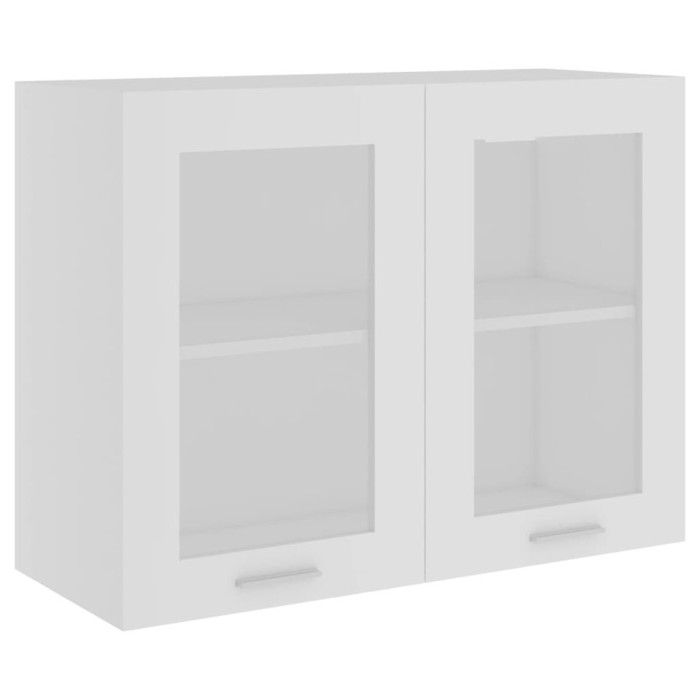 VidaXL Hanging Glass Cabinet White 80x31x60 Cm Engineered Wood 802529