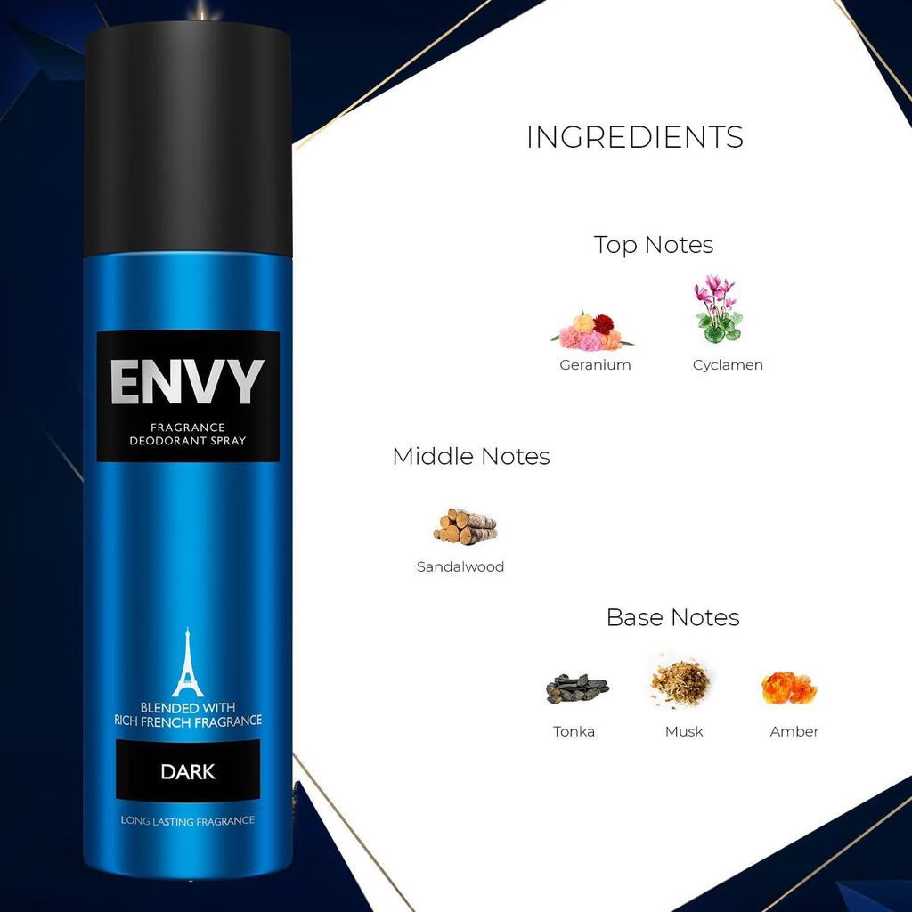 ENVY Fiery Deo, Dark Deo & Absolute Deodorant 140 ML